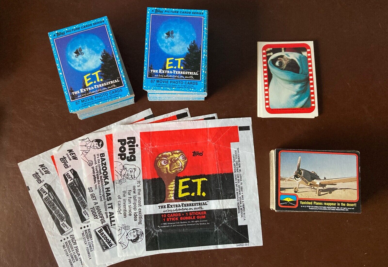 1982 Topps E.T. Trading Cards 2 Complete Sets + Close Encounters - 