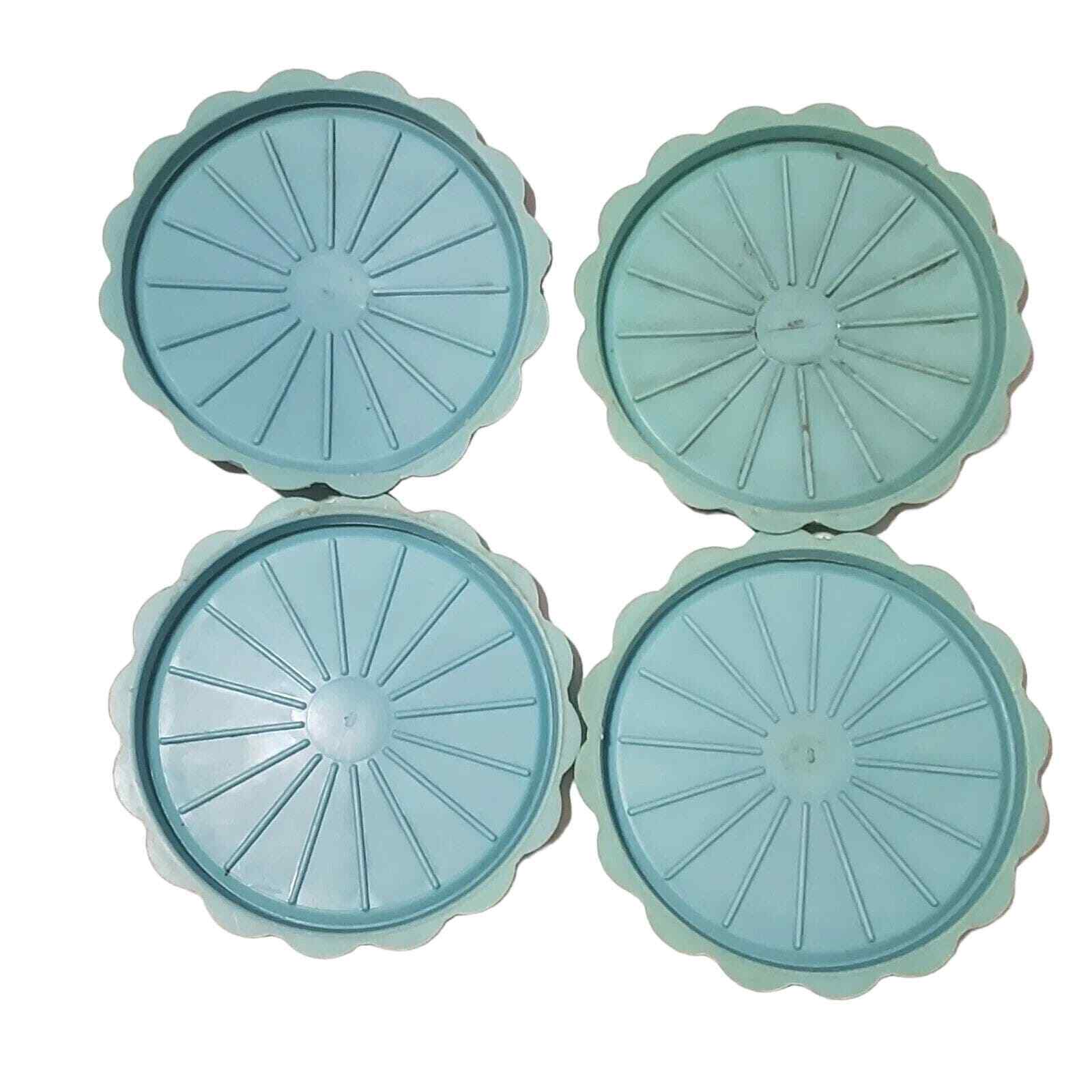 Vintage - Blisscraft of Hollywood Set of 4 Coasters Blue Turquoise Teal