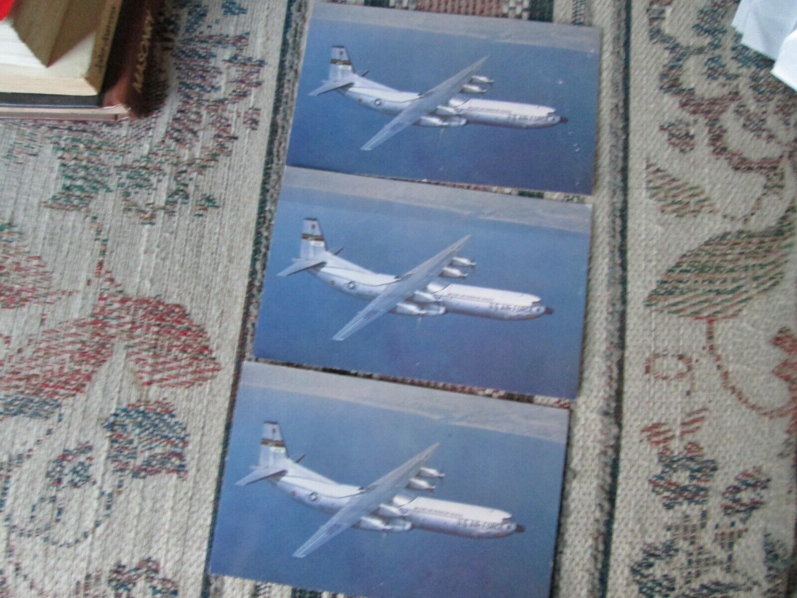 3 Vintage postcards U.S. Air Force Cargomaster Douglas C-133 transport plane