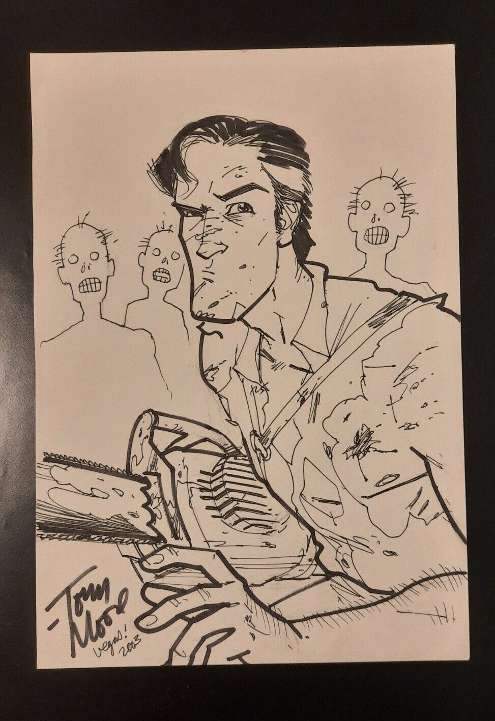 ASH EVIL DEAD Sketch TONY MOORE Walking Dead Commission Army Of Darkness Comics