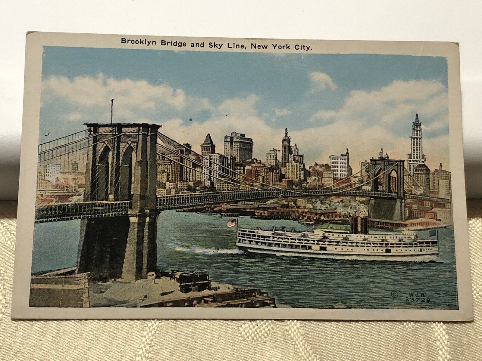 Postcard Brooklyn Bridge and Sky Line New York City Unposted