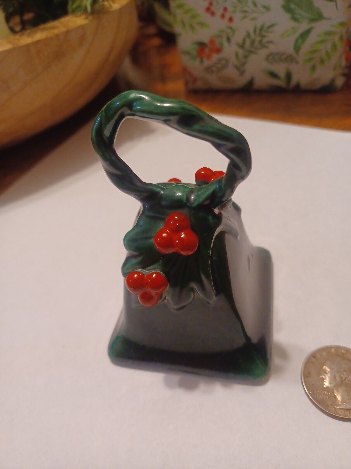 LEFTON Holly Berry Berries Collection Bell #787 Merry Christmas Ornament