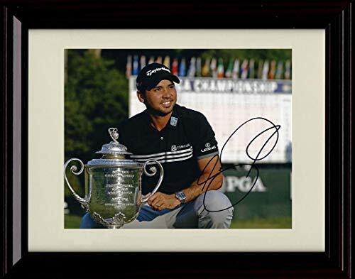 Framed Jason Day Autograph Replica Print - With Trophy