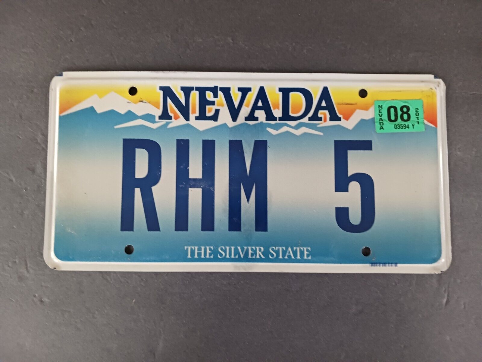 2011 Nevada Personalized Vanity License Plate RHM 5