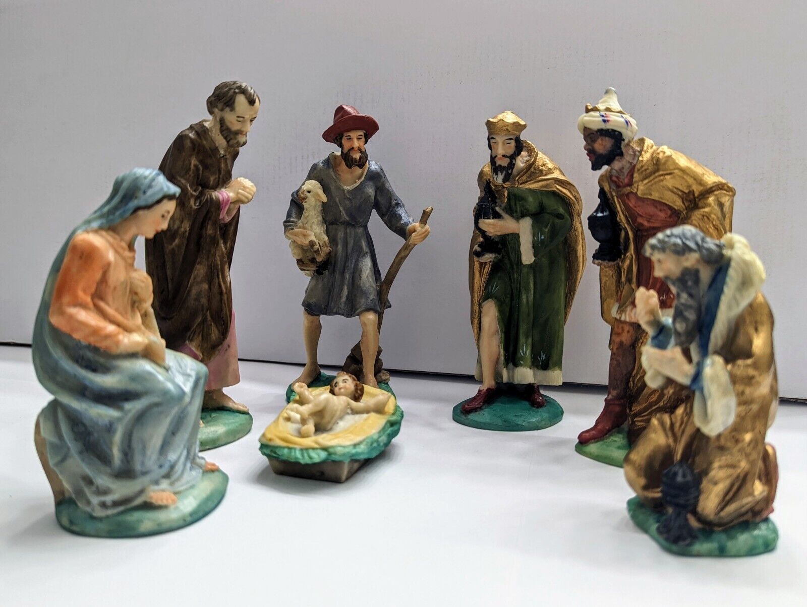 Vintage  KARL KUOLT Nativity Set Christmas 7 Piece SET 6\