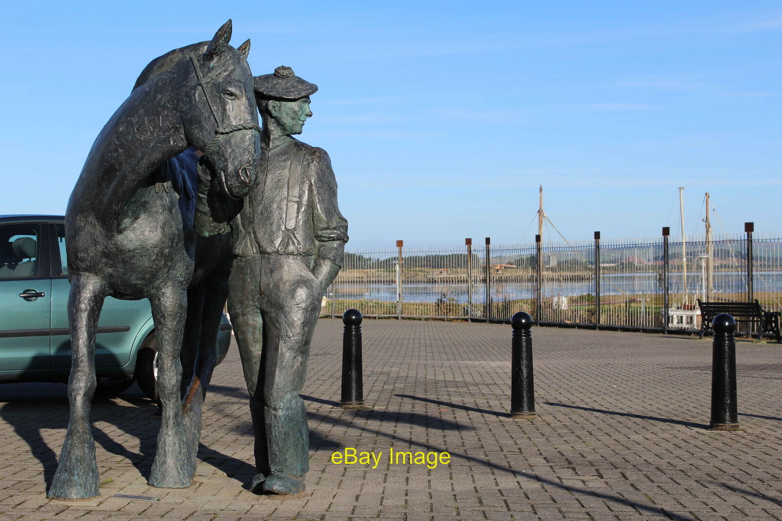 Photo 12x8 The Carter & His Horse, Irvine Harbourside Sculptor David Annan c2013
