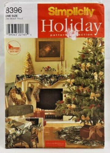 1998 Simplicity Sewing Pattern 8396 9 Pc Christmas Home Decor Vintage UNCUT 7996