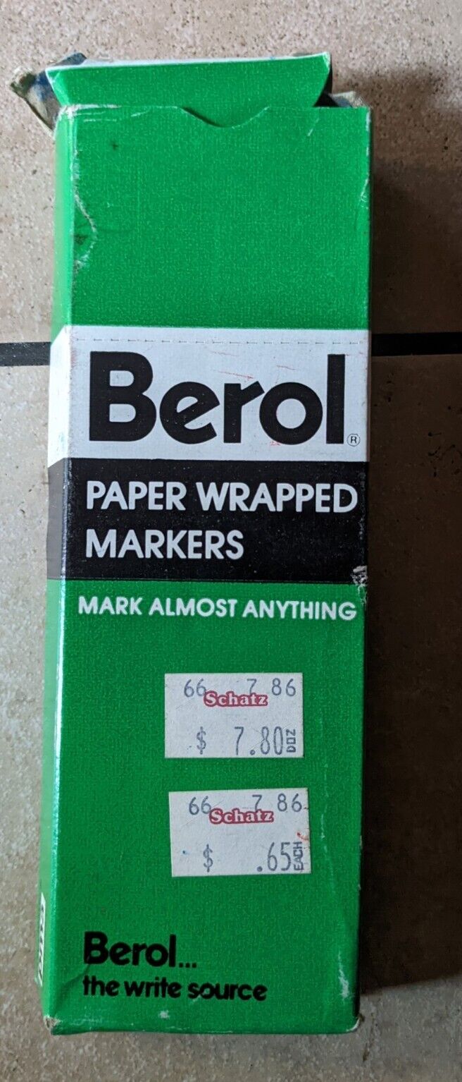 Vintage Berol Paper Wrapped Markers Self Sharpening 11 Blue Green Red Markers 