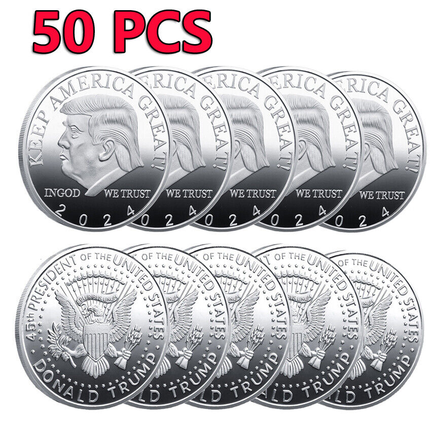 50PCS Keep America Great 2024 Donald Trump EAGLE Commemorative Challenge Coin