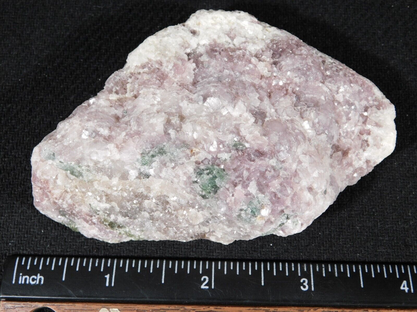 Purple Lepidolite with GREEN Tourmaline on Smoky Quartz Brazil 161gr
