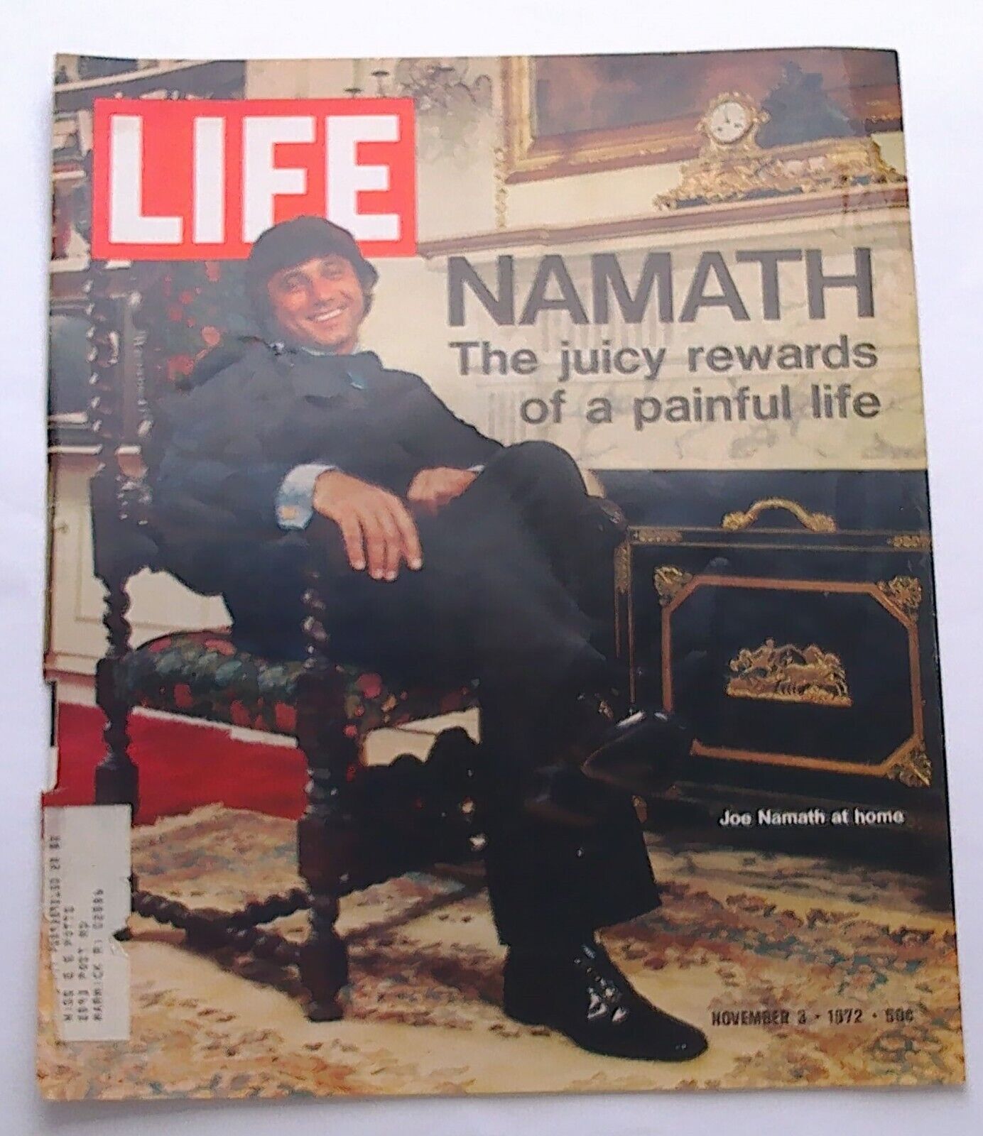Life Magazine Cover Only  ( Joe Namath ) November 3, 1972