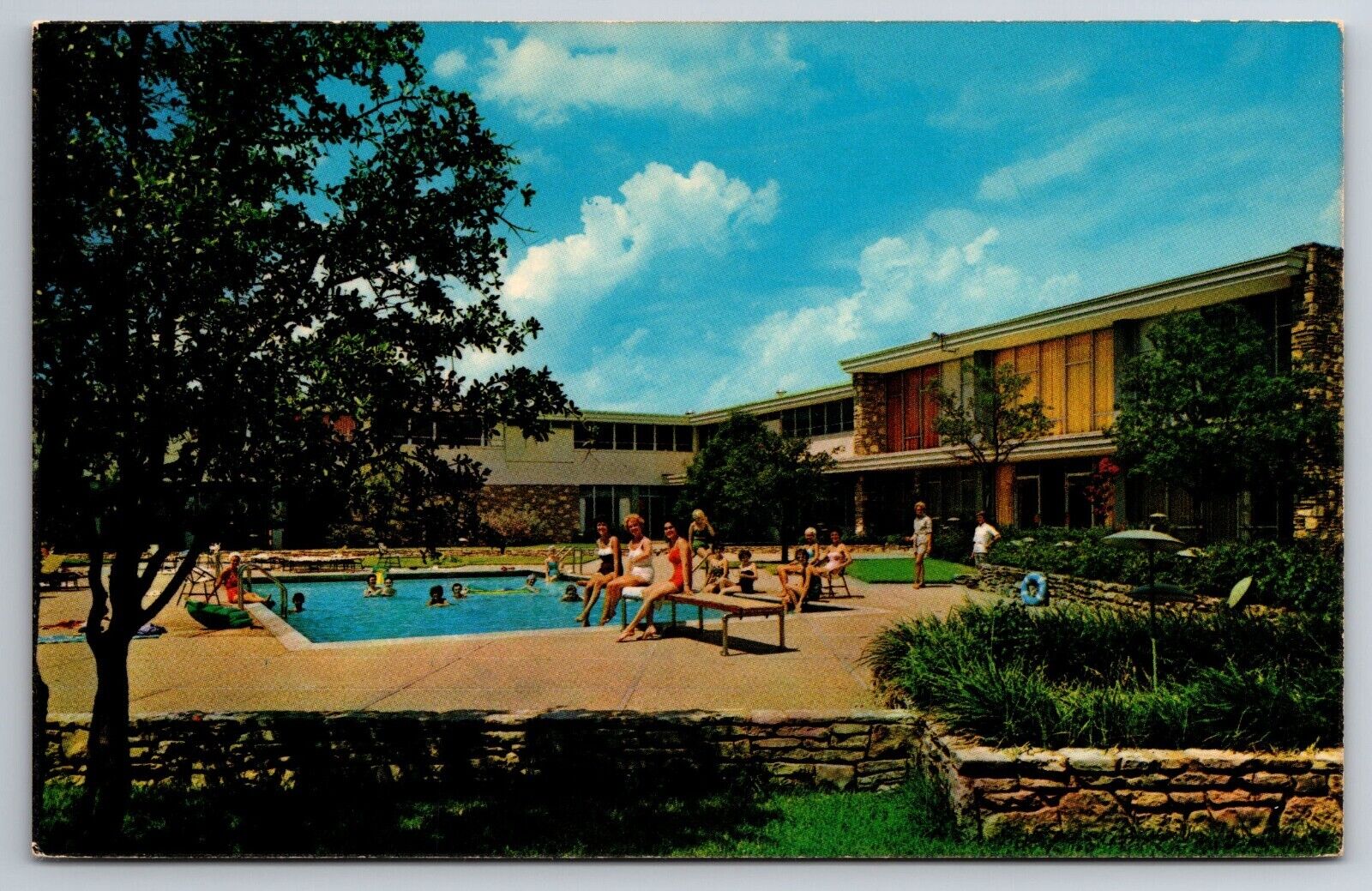 Vintage Postcard TX Fort Worth American Airlines Stewardess College Girls Pool