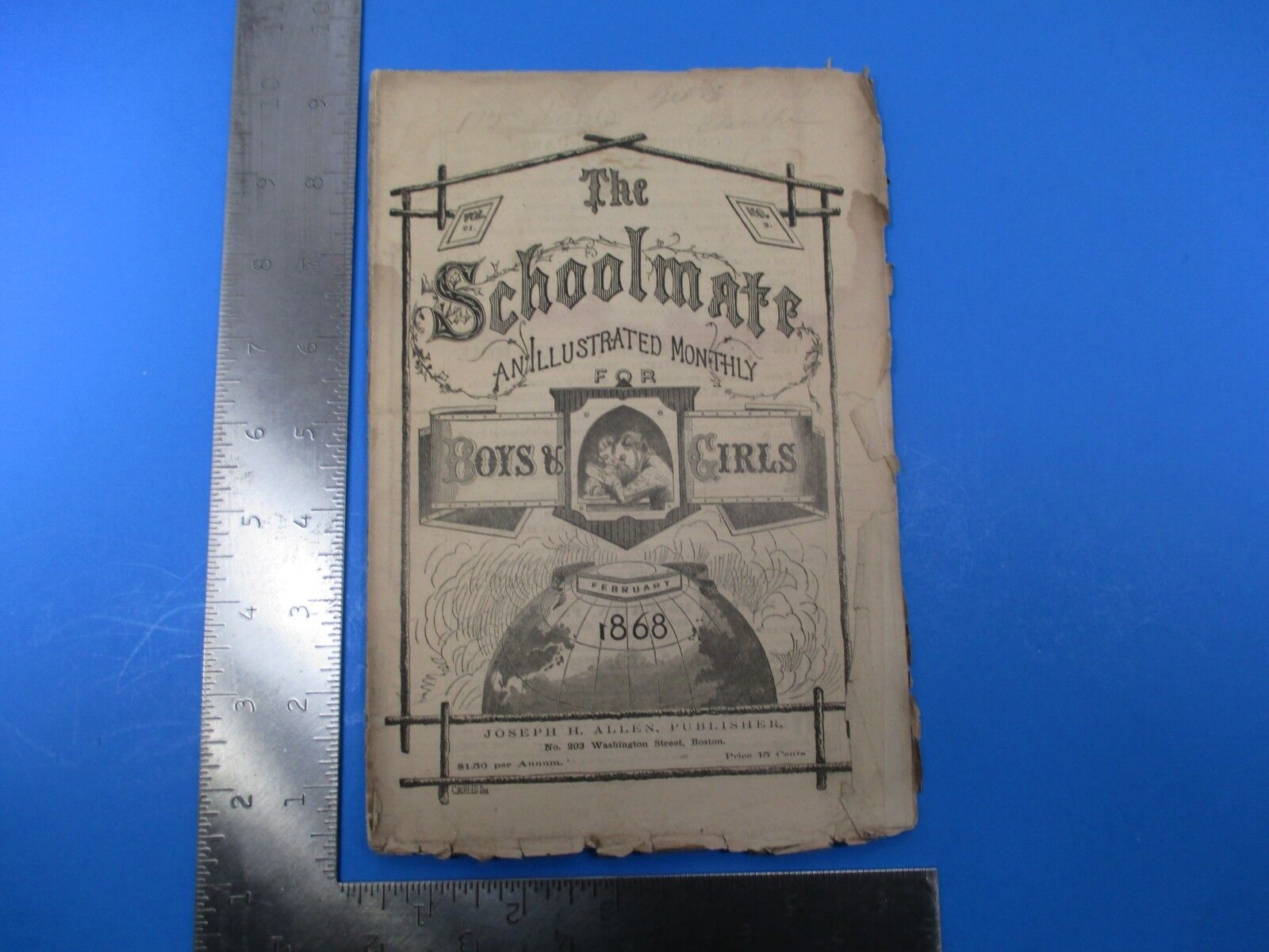 Antique The Schoolmate Illustrated Monthly Vol 21 No 2 February 1868 S7698