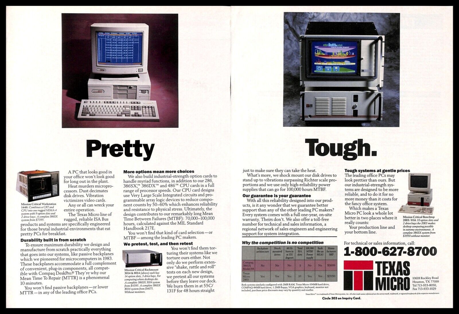 1991 Texas Micro PCs PRINT AD Retro Computers PC