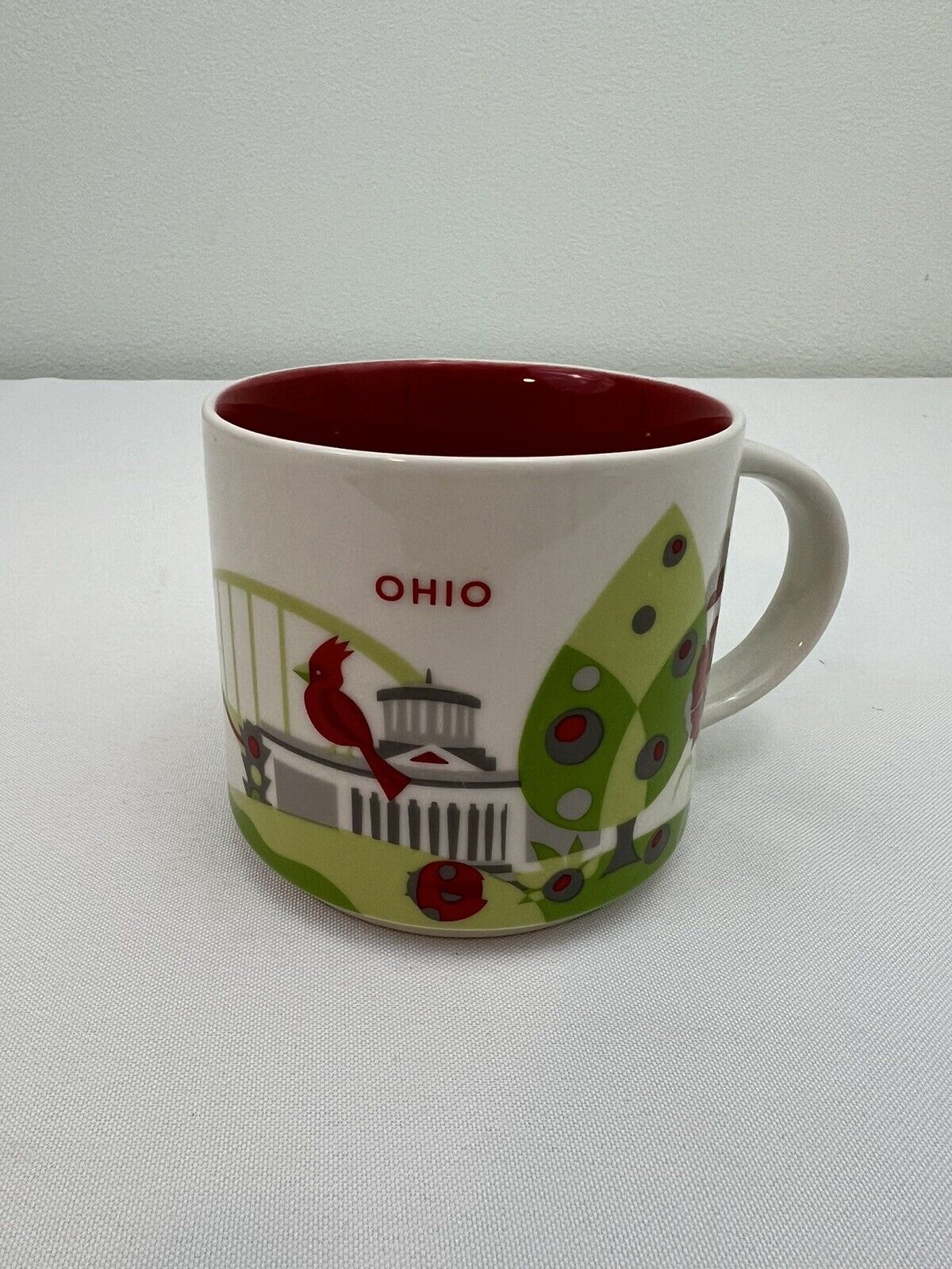 Starbucks Ohio You Are Here Collection 2013 14 oz Coffee Cup Mug Red, Green