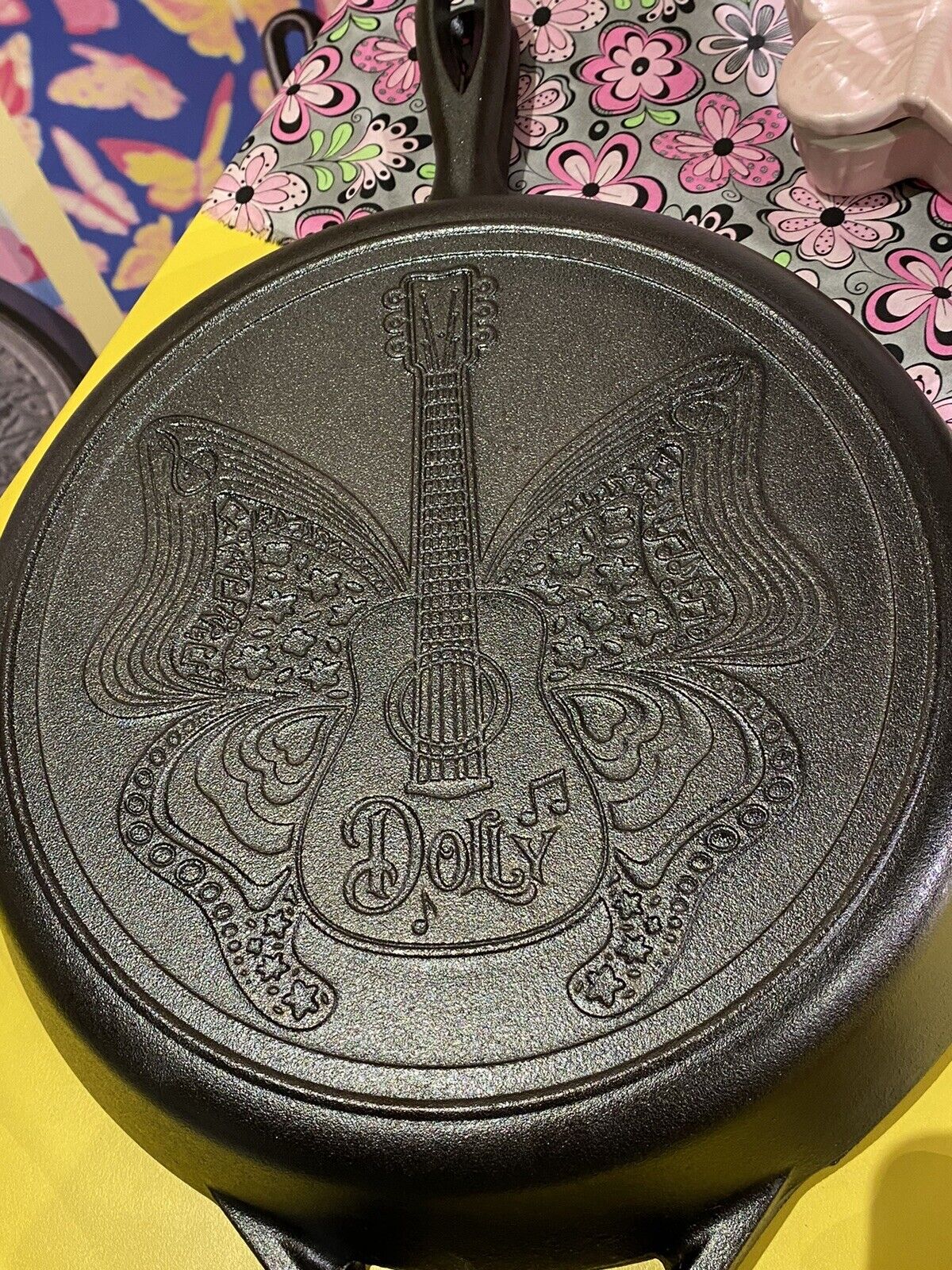 Dolly Parton Butterfly Cast Iron lodge Skillet  Dolly Fan Get Yours