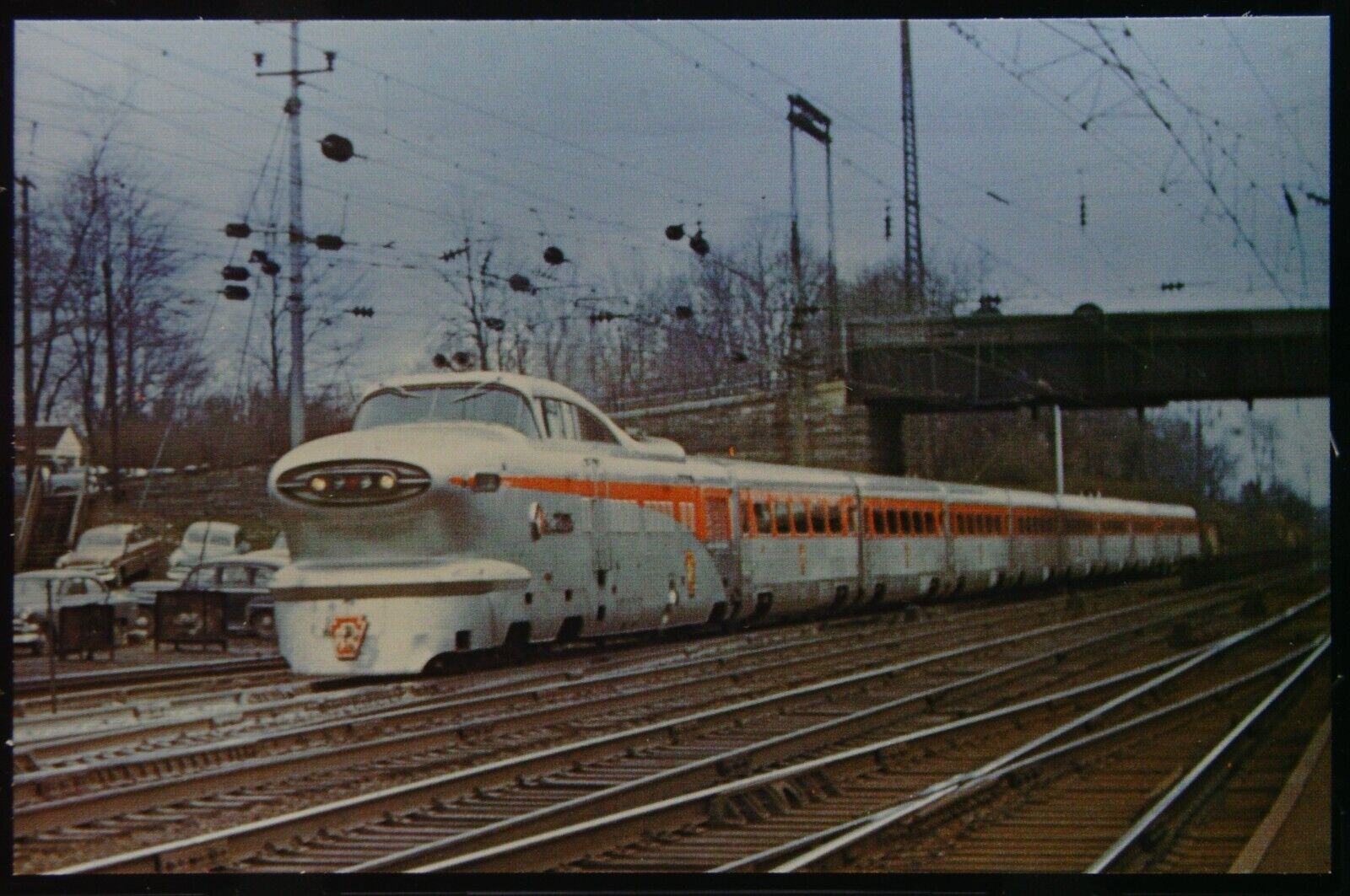 Vintage Train Postcard Pennsylvania Railroad Aerotrain EMD LWT12