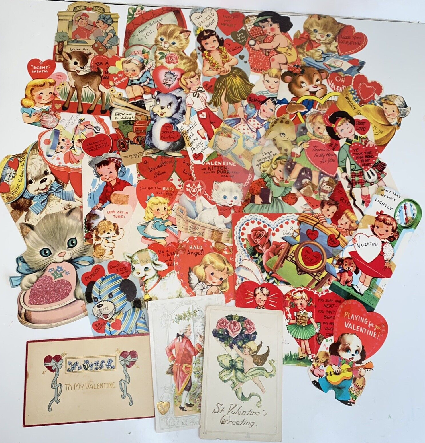 Antique to Vintage Valentine Cards and Post Cards Early 1900s to 1950s