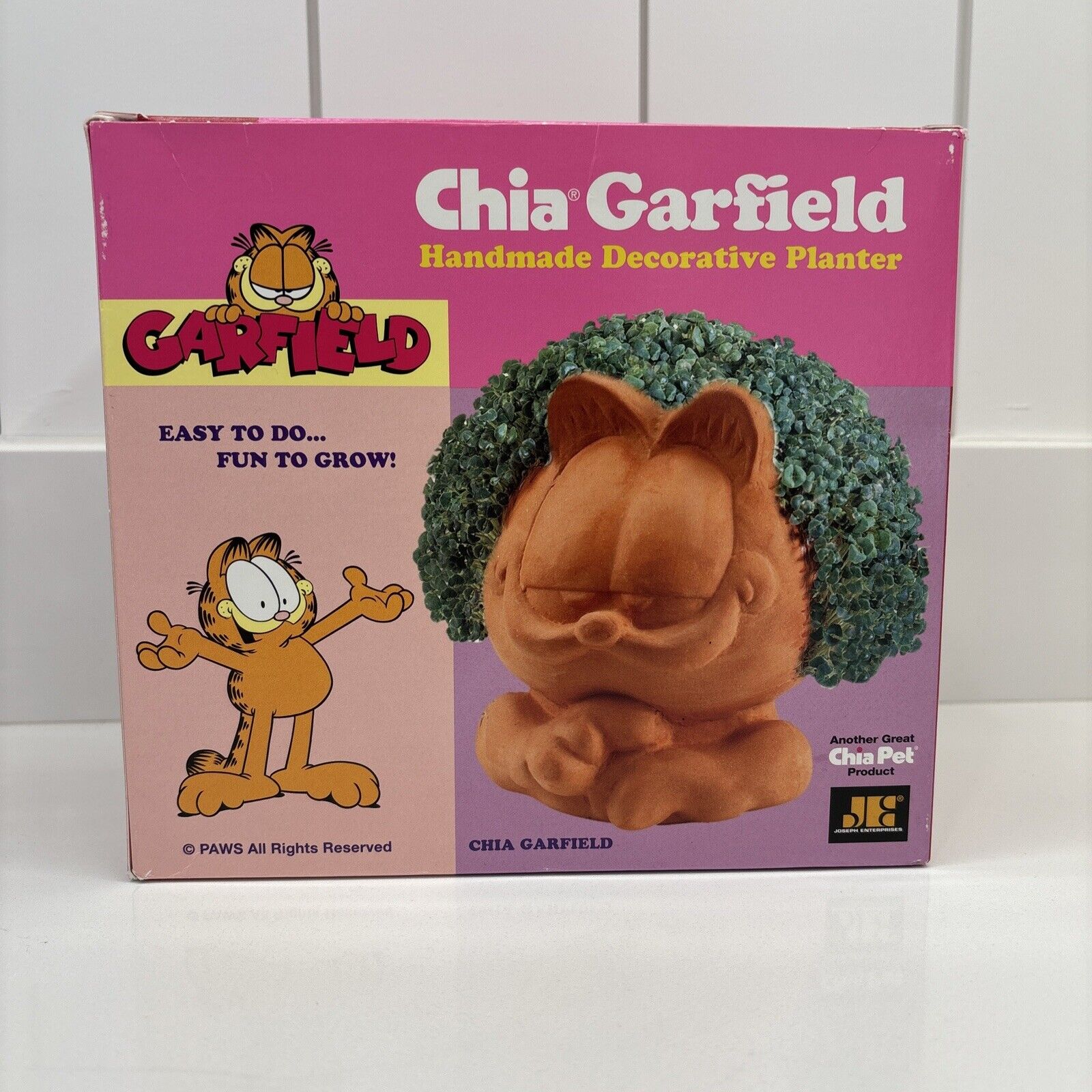 Vintage 2008 Chia Pet Garfield Handmade Decorative Pottery Planter NIB