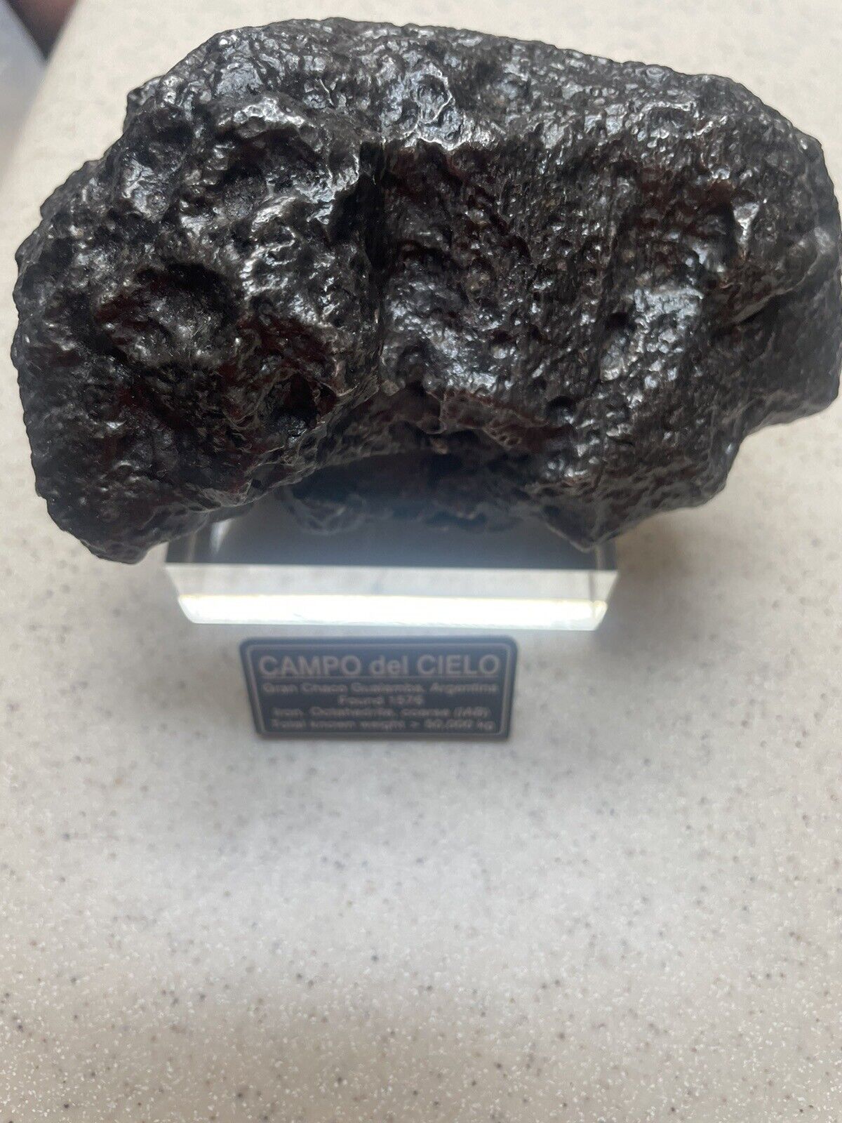 LARGE 2358 GM   CAMPO DEL CIELO METEORITE ;  Over 5 Lbs     5x3x3.5 In.