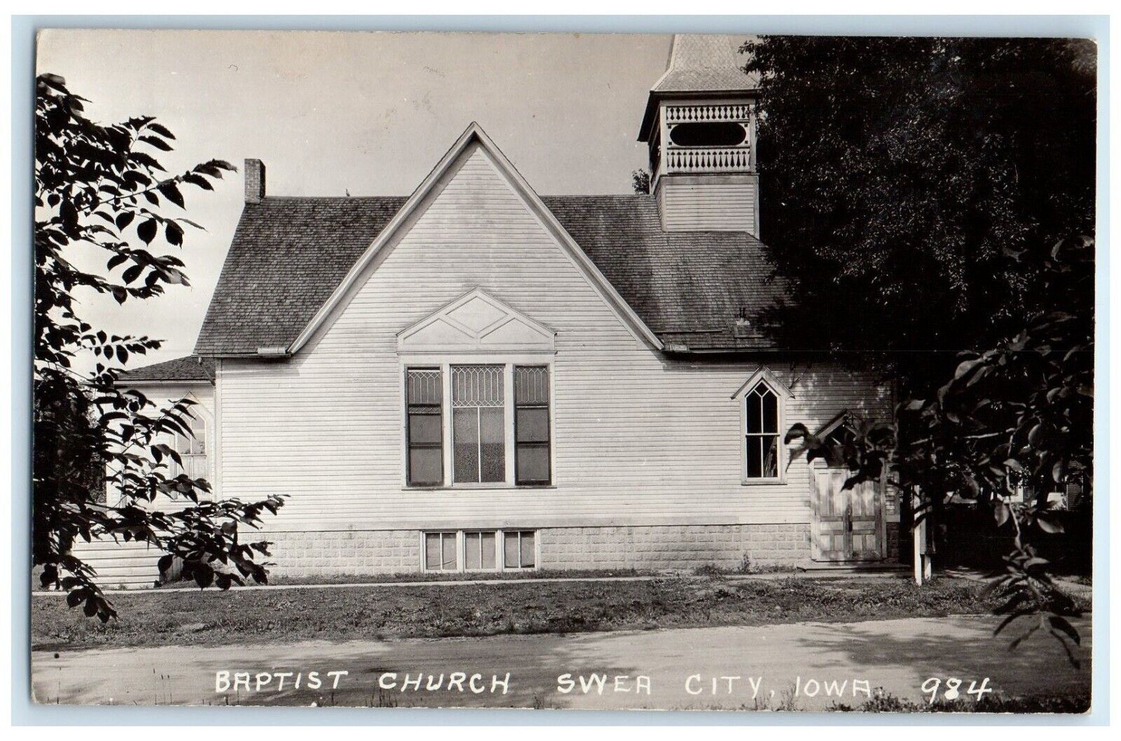 1934 Baptist Church Swea City Armstrong Iowa IA RPPC Photo Vintage Postcard