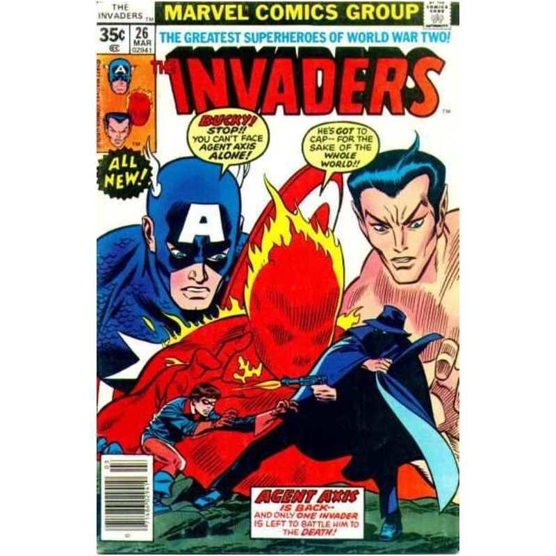 Invaders (1975 series) #26 in Very Good + condition. Marvel comics [h{