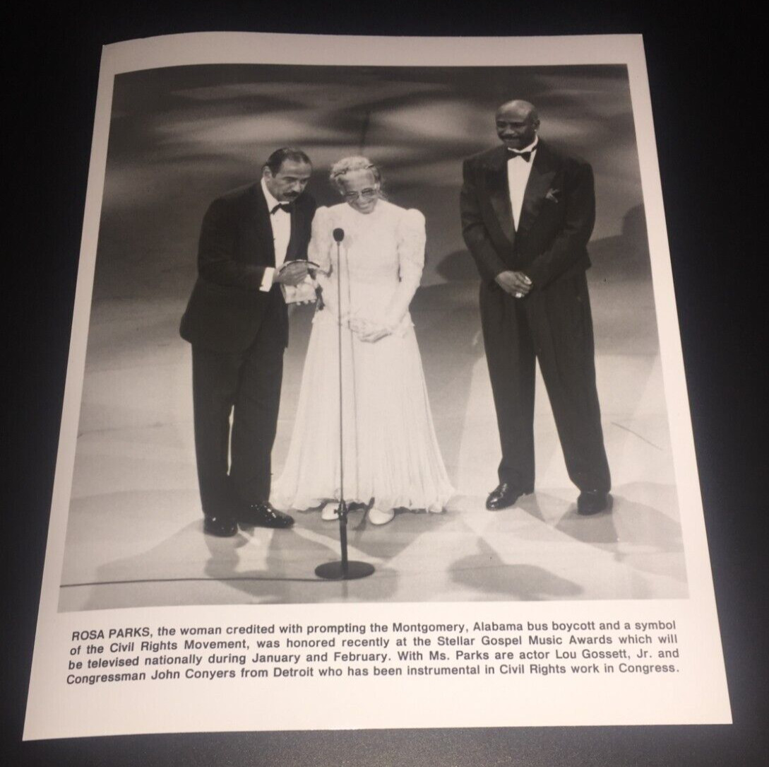 VERY RARE Vintage Rosa Parks Stellar Gospel Music Awards Press Photo w/ Synopsis