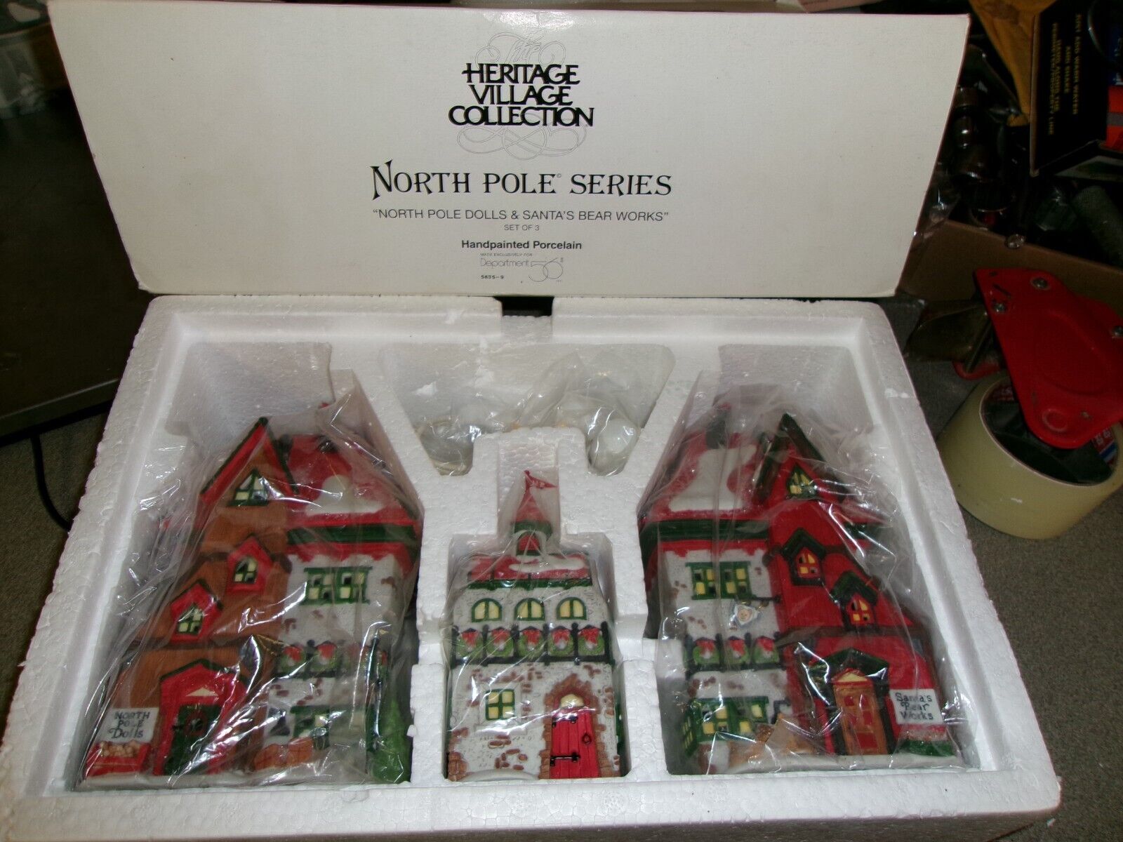 Dept 56 North Pole Series ~Dolls and Santa’s Bear Works Set of 3 #56359  12