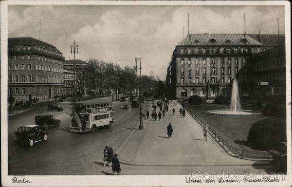 Germany 1937 Berlin Unter den Linden,Paris Platz Max O\'Brien Postcard 6 stamp