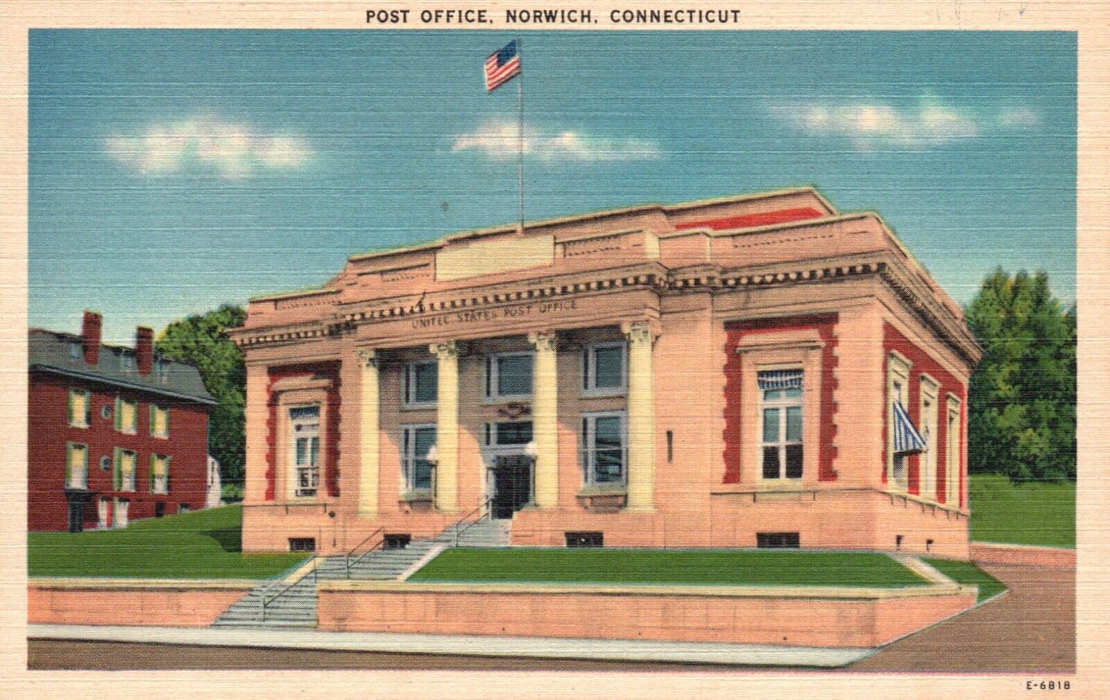 Postcard CT Norwich Connecticut Post Office Unposted Linen Vintage PC G2971