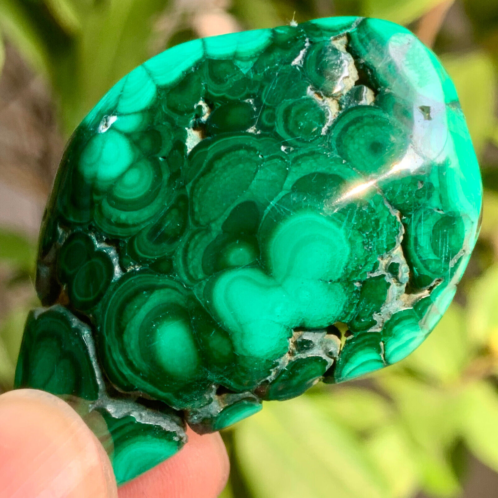35G  Natural glossy Malachite transparent cluster rough mineral sample