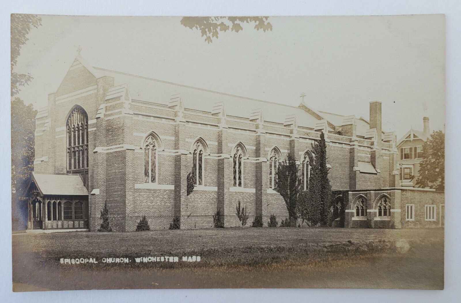 Winchester, MA Massachusetts Episcopal Church Real Photo RPPC Postcard K60