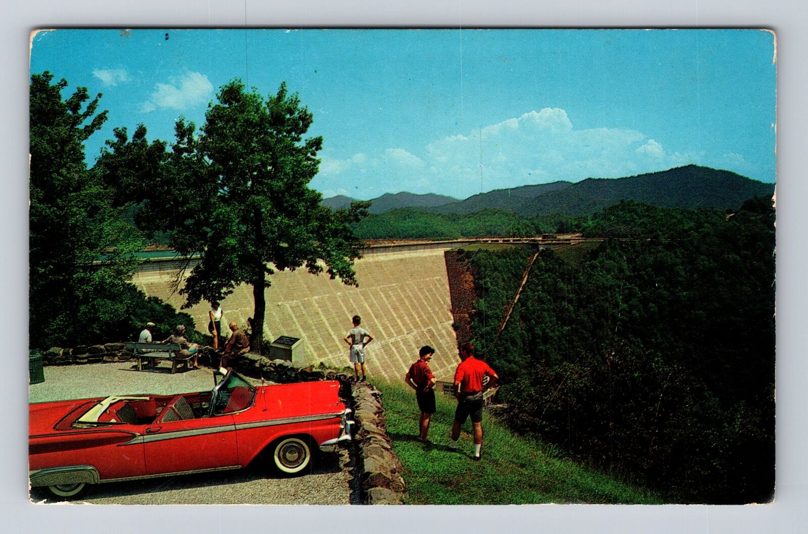 Fontana Village NC-North Carolina, Fontana Dam, Antique, Vintage Postcard