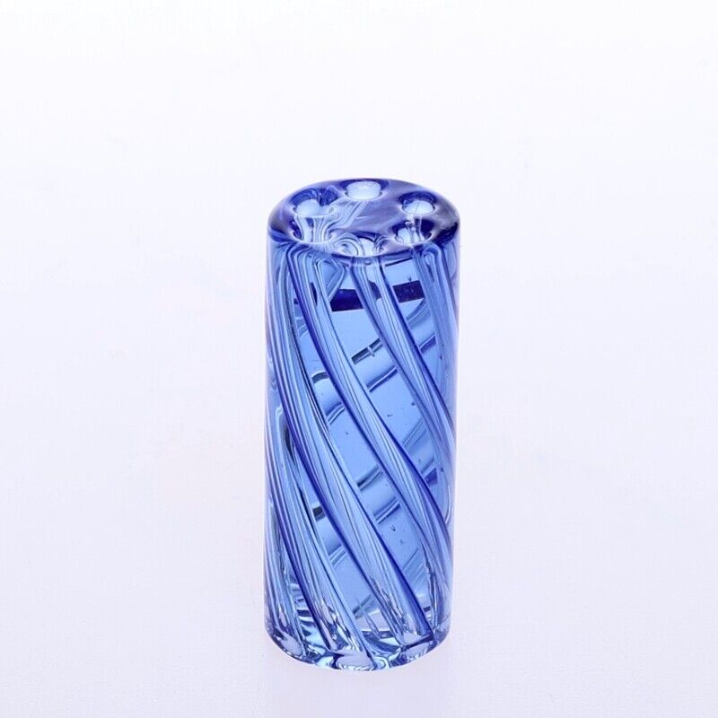 5pcs/box In Stock 6 Holes Blue Color Spiral Style Smoking Glass Tips