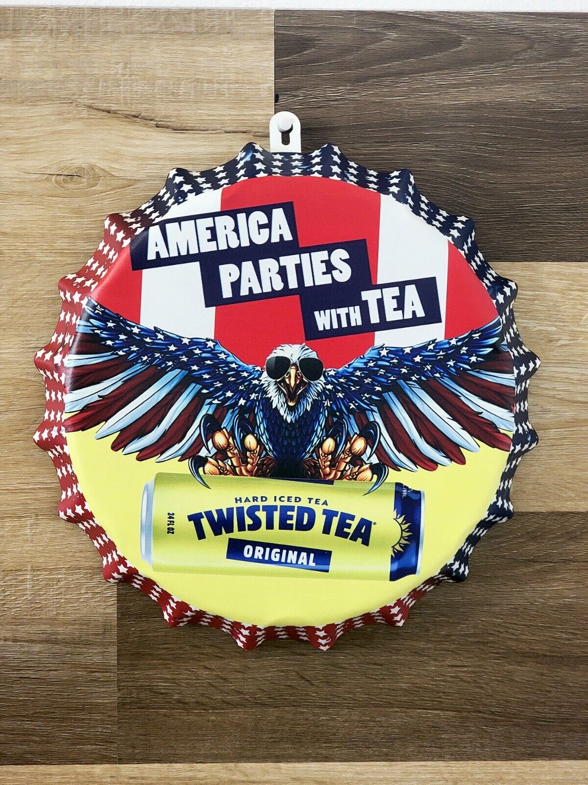 New twisted tea America Parties With Tea Eagle metal  sign bar man cave  Sign