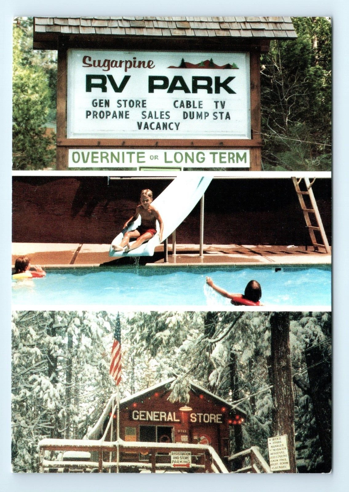Sugar Pine RV Park Twaine Harte CA Postcard