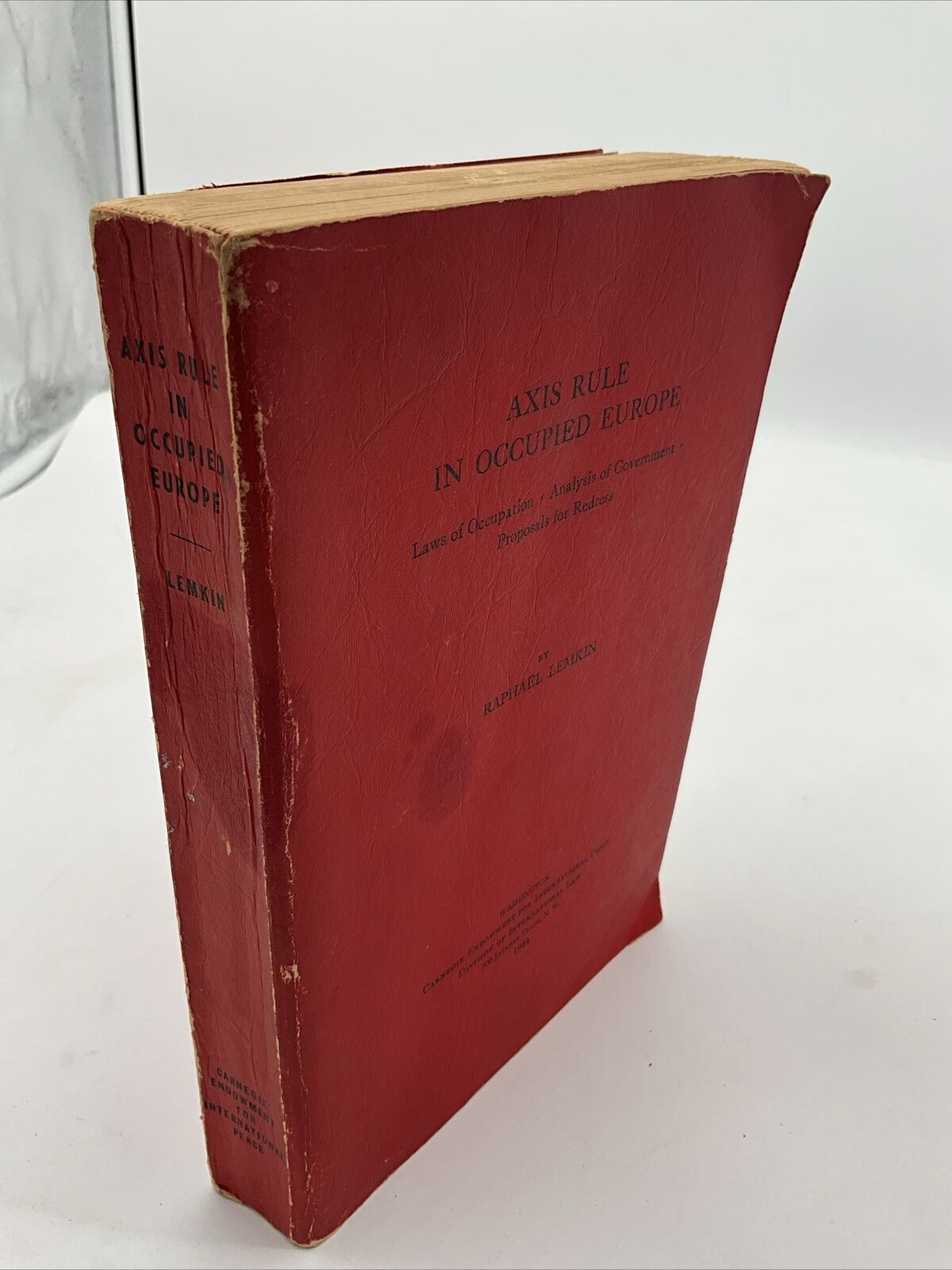 WWII Axis Rule in Occupied Europe 1944 by Raphael Lemkin First Edition Book