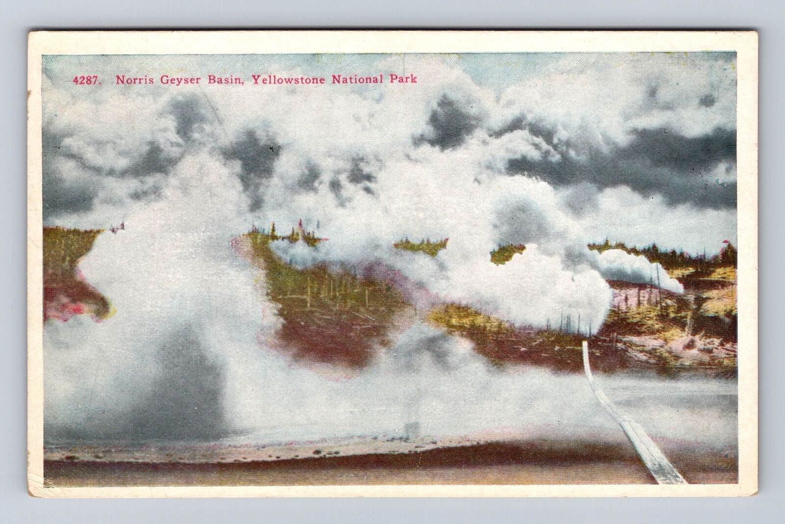Yellowstone National Park, Norris Geyser Basin Series #4287 Vintage Postcard