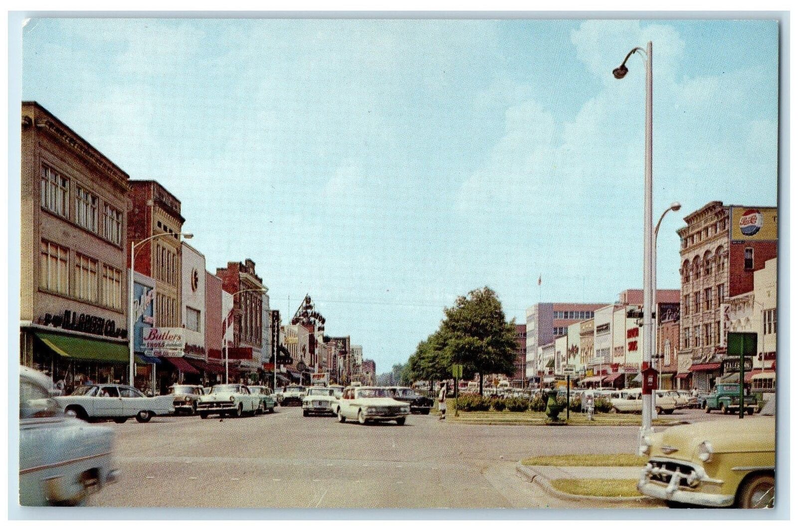 c1950's Broadway Shopping Center Downtown Cars Columbus Georgia Vintage Postcard