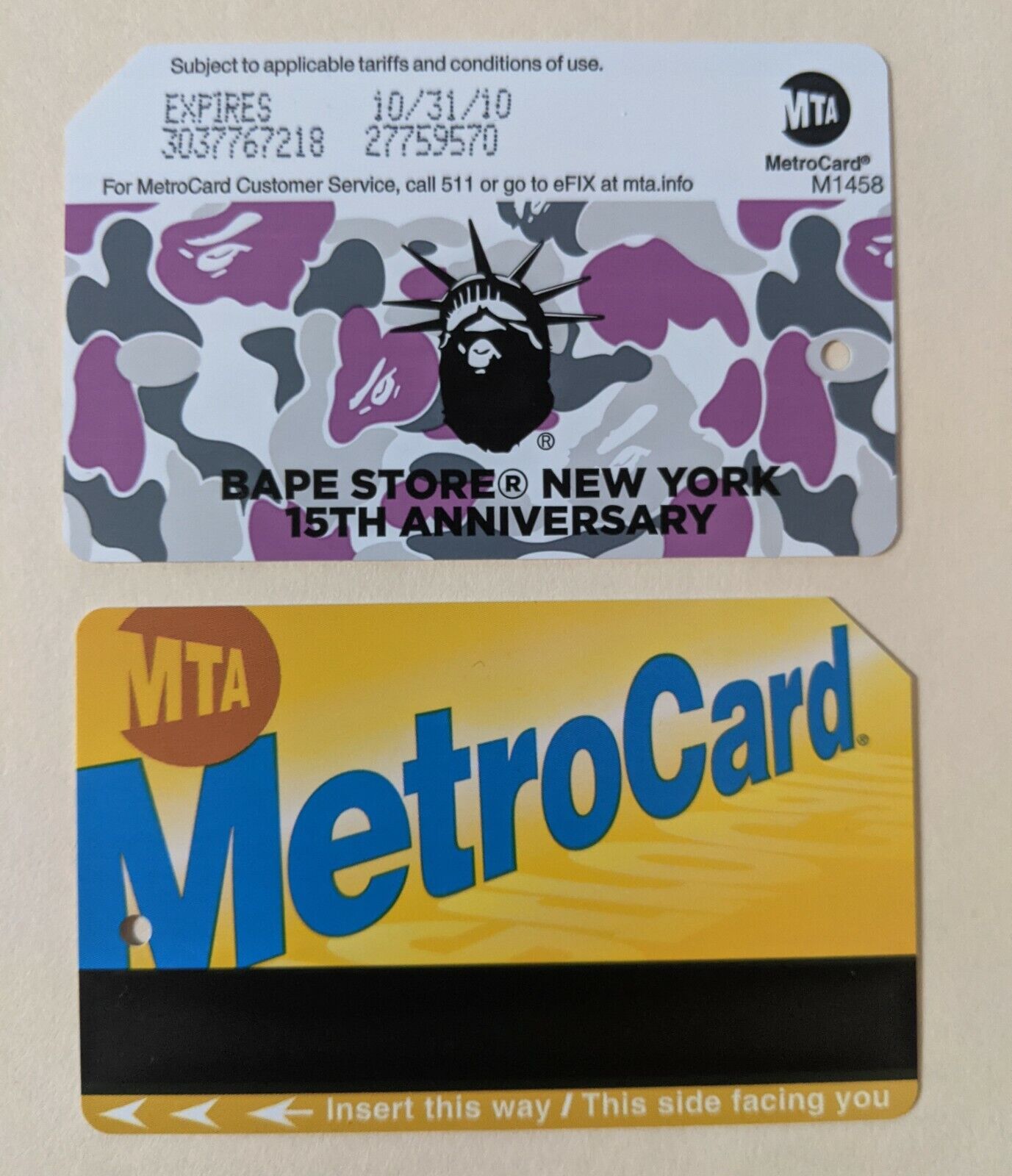BAPE NYC MetroCard Never Used-Expired, Mint Condition