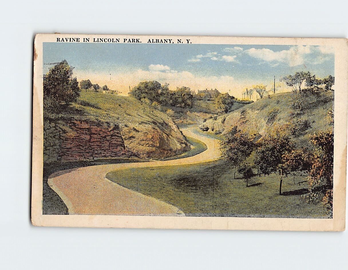 Postcard Ravine In Lincoln Park Albany New York USA