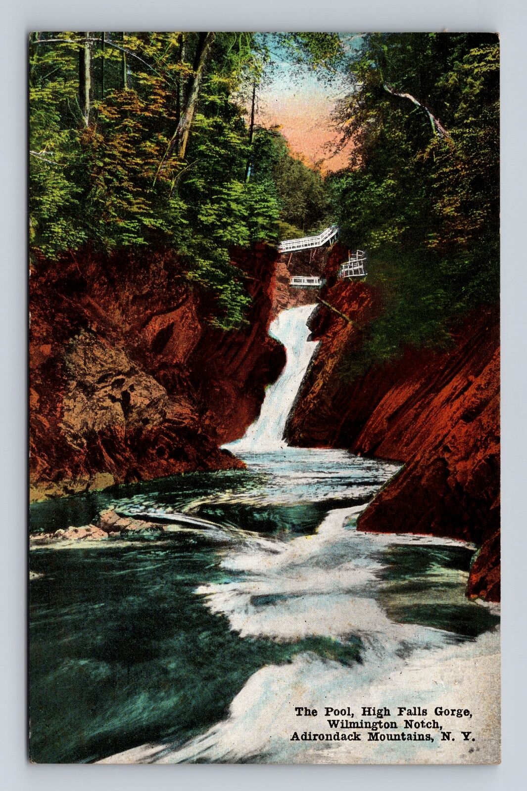 Wilmington Notch NY-New York, High Falls Gorge, the Pool, Vintage Postcard