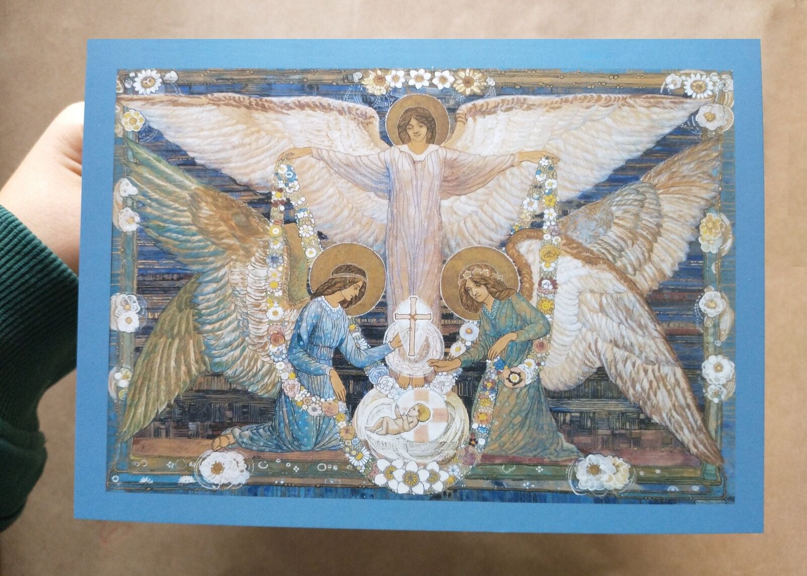 Christmas Card / Angels Garlanding the Infant Jesus – 5x7