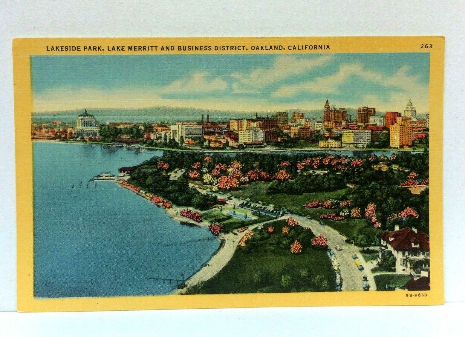 Oakland California CA Lakeside Park Lake Merritt & Business District Postcard