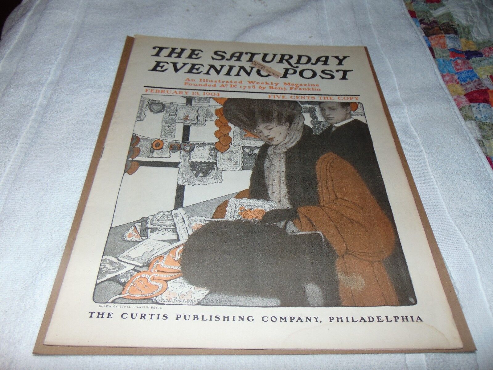 Illustrated  Saturday Evening Post February 13th 1904 Valentine\'s Day Betts Art