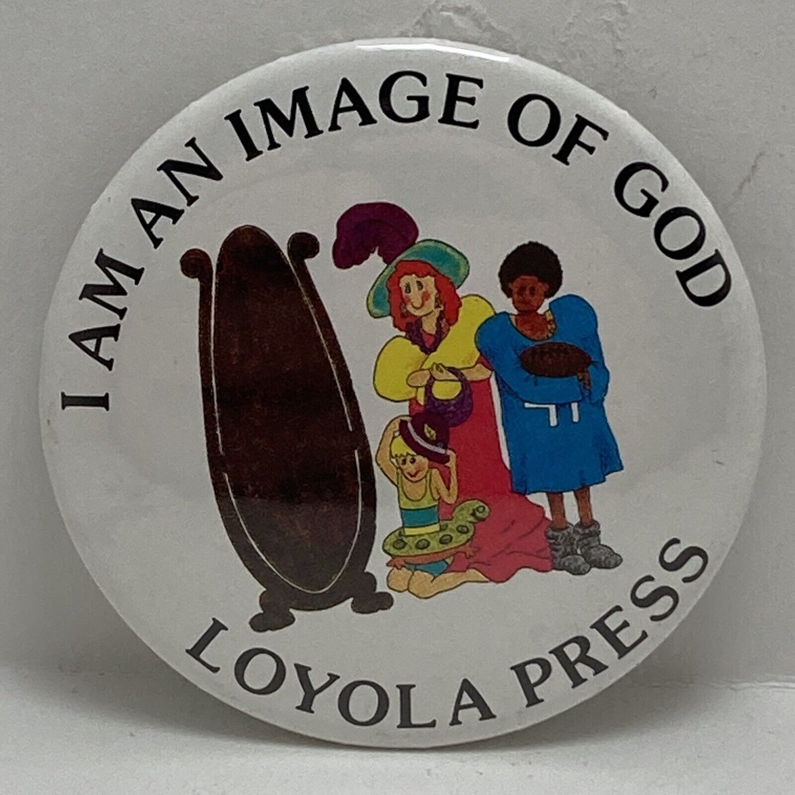 VTG I Am An Image Of God Pin Back Button Loy Press