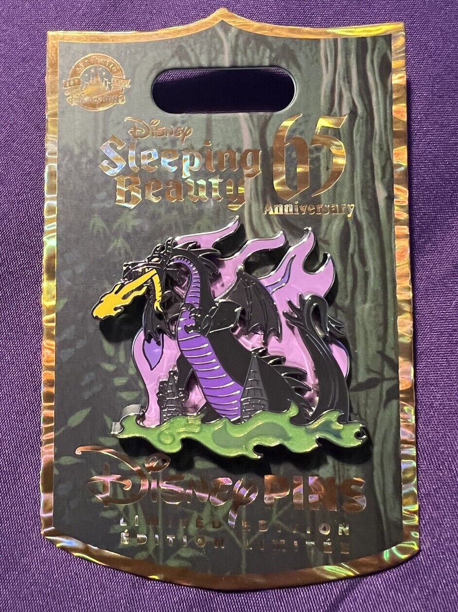 Disney 2024 Sleeping Beauty 65th Anniversary Maleficent Dragon Pin LE 3000