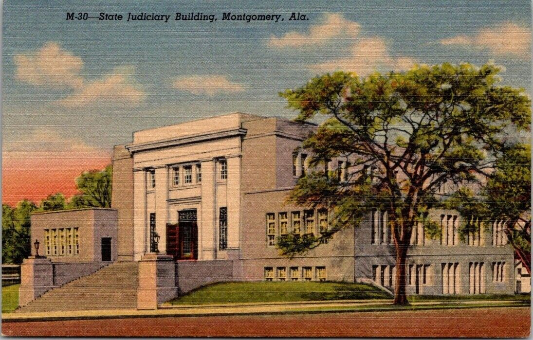 Vintage linen post card STATE JUDICIARY BUILDING, MONTGOMERY, AL unused