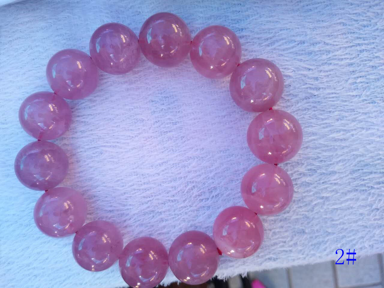 Genuine Natural Star Rose Quartz Crystal Beads Stretch Nice Bracelet AAA 15-14mm