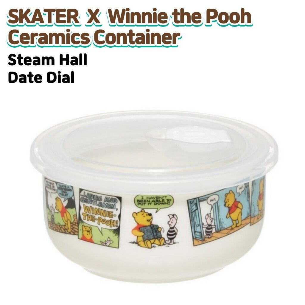 SKATER X Disney Winnie the Pooh Round Ceramics Container 12.8oz Steam Hall Date